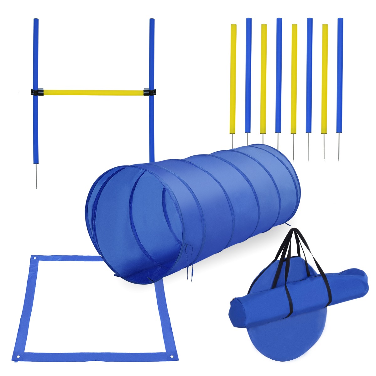 PawHut Backyard Competitive Dog Agility Training Kit Obstacle Course Equipment