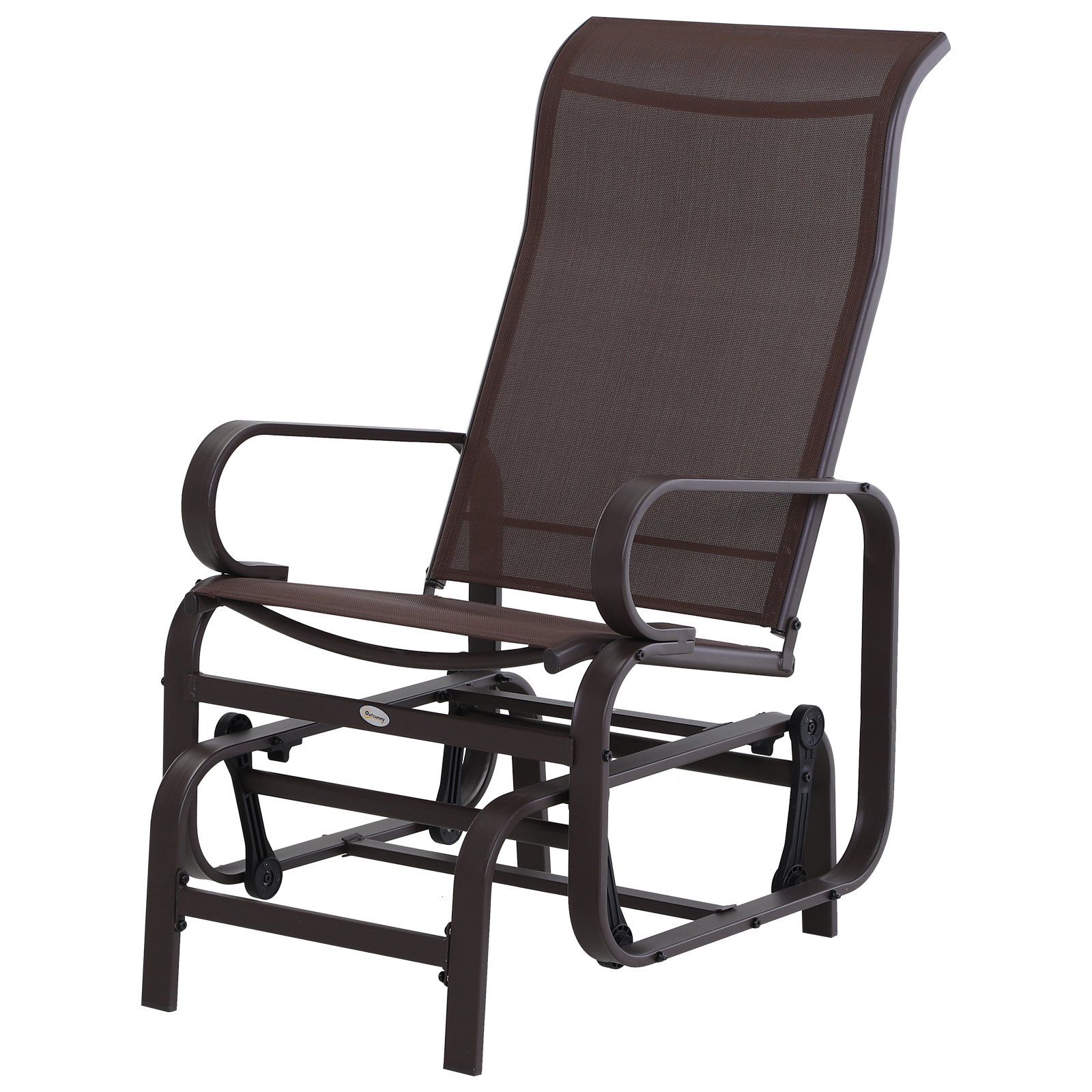 Gliding Lounge Rocker for Indoor/Outdoor Use w/ Water-Resistant Material - Brown