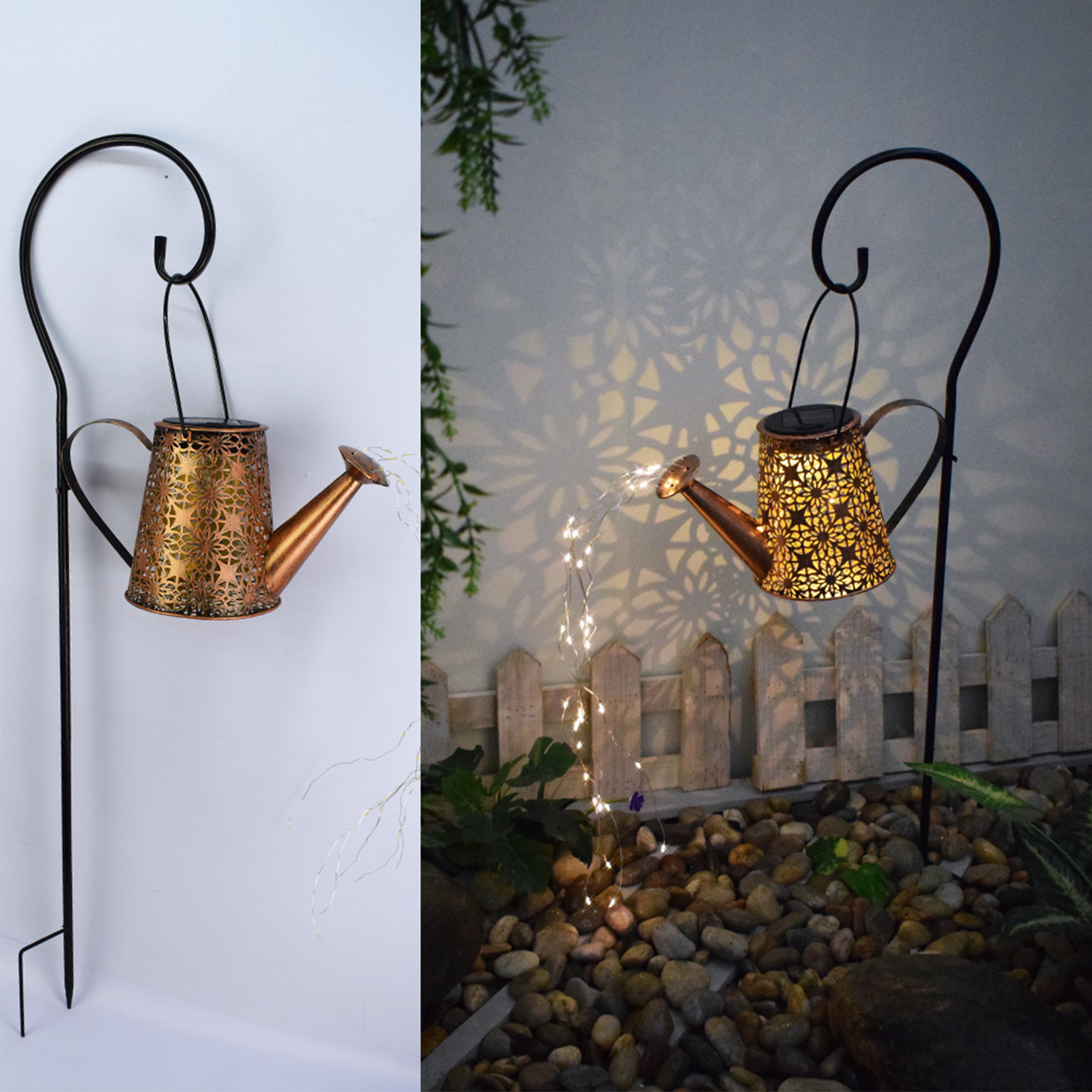 Watering Can Lights Metal Solar Stakes Lights LED 