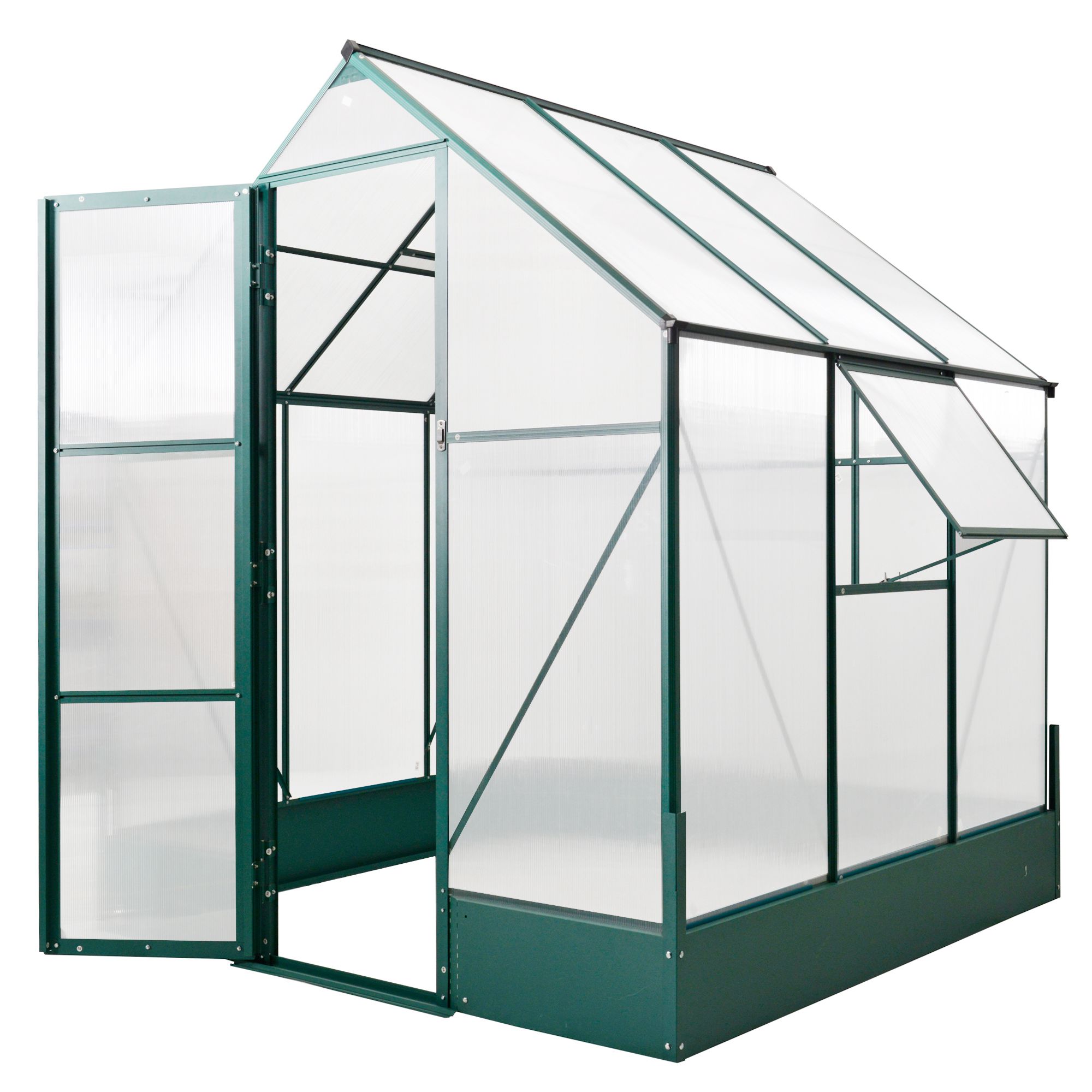 Outsunny 74.75" x 74.75" x 86.5" Walk-in Greenhouse, Plant Hot House with Window & Doors