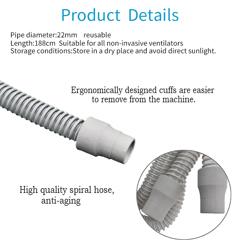 BIPAP Air Breathing Corrugated tube 1.8M 22mm CPAP hose for CPAP mask machine
