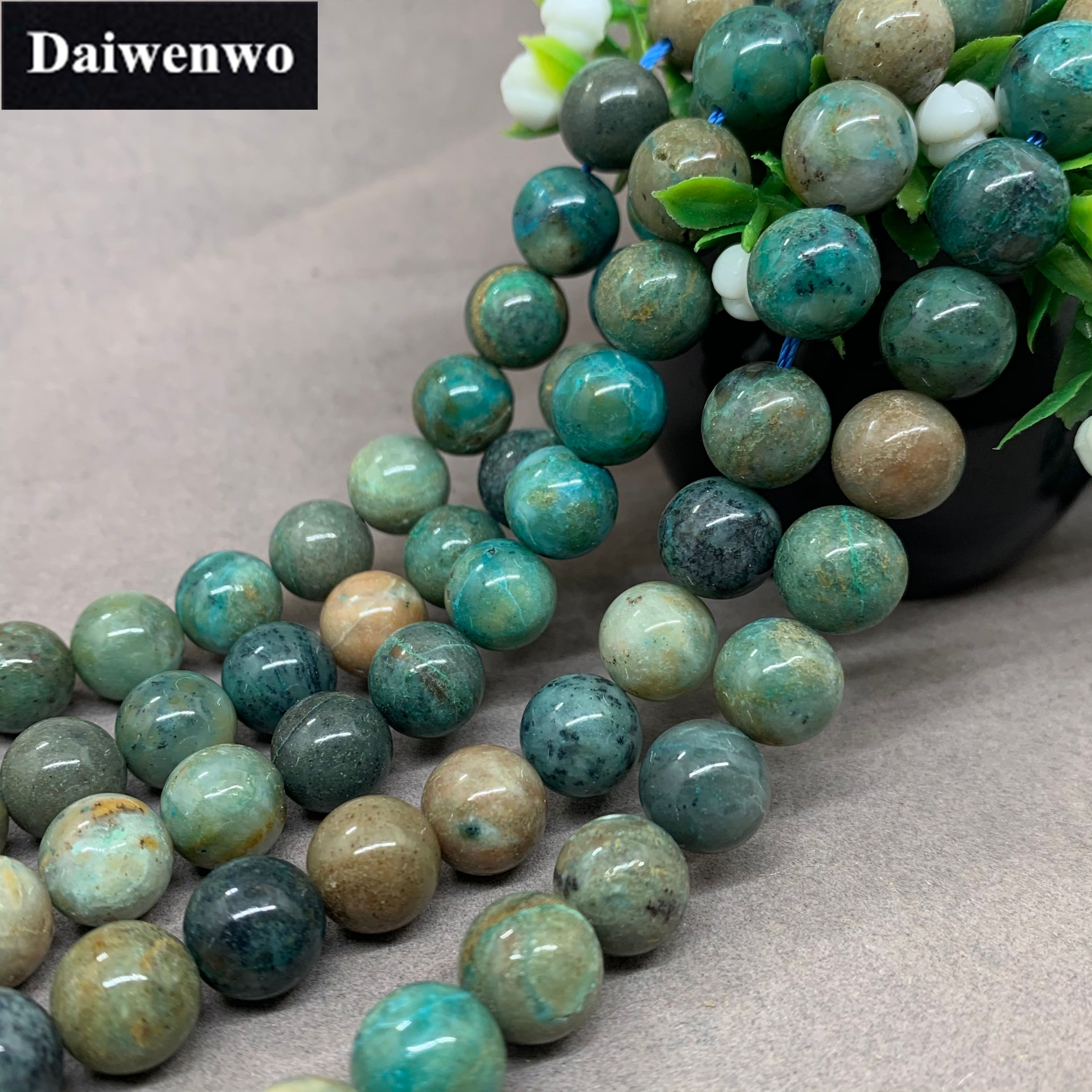 Natural Chrysocolla Stone Gemstone Round Loose Beads Jewelry Making 4 6 8 10mm 