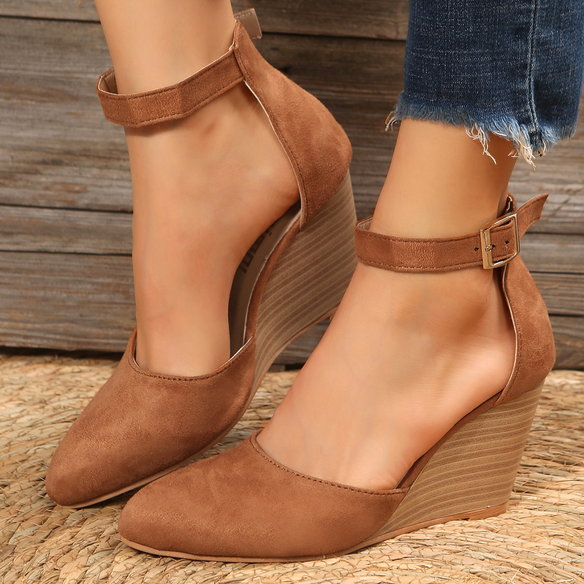 Women Classic Pointed Toe Wedges-BETTERSHOES