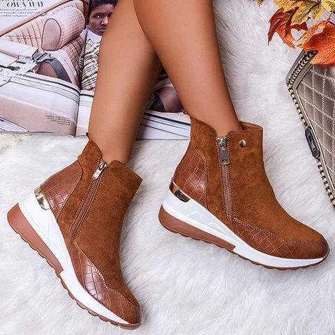 slip on wedge booties