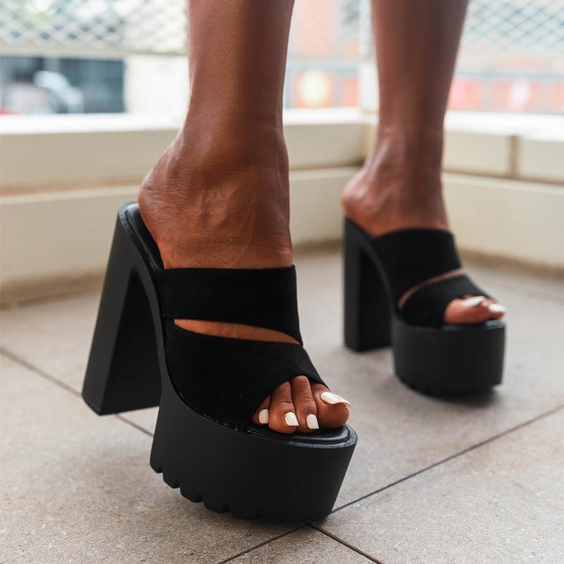 Platform Chunky Heeled Mule Sandals-BETTERSHOES