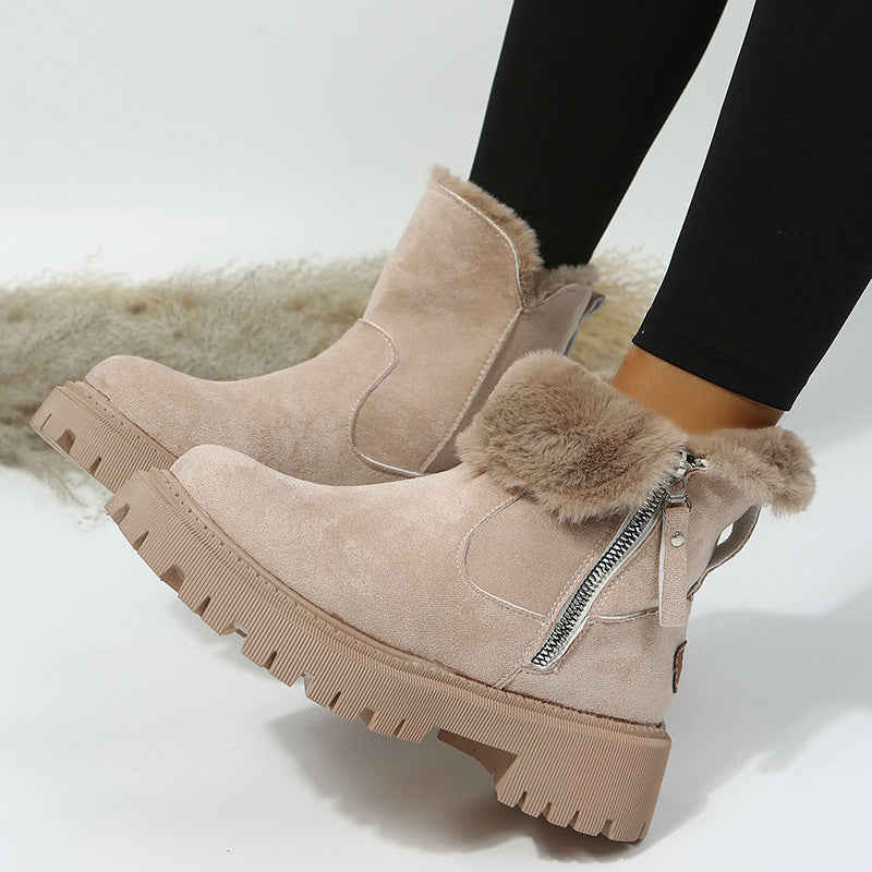 Just Like This Cream Snow Booties-BETTERSHOES