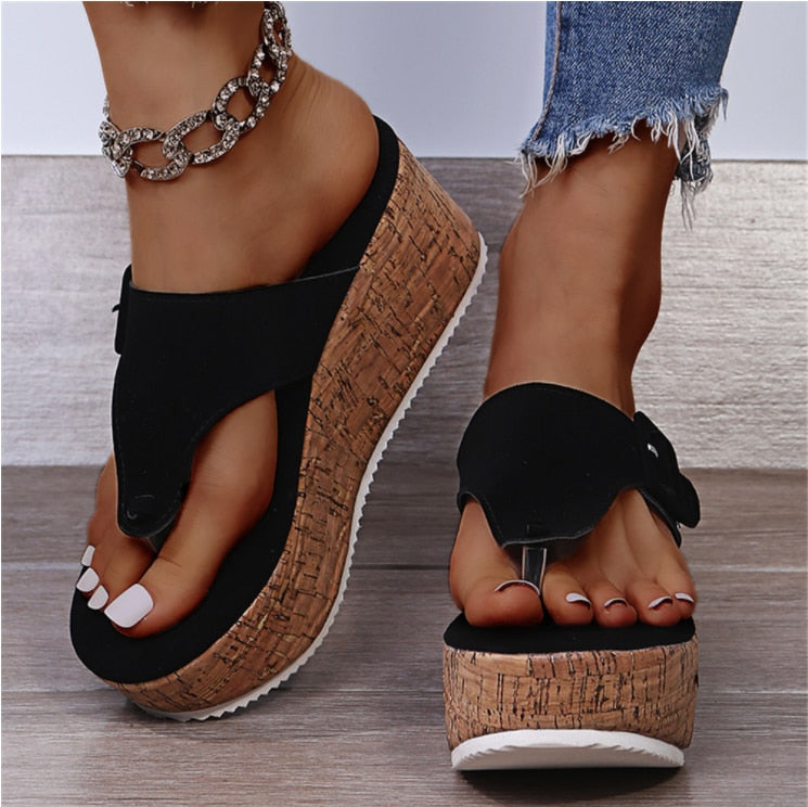 Women Summer Flip Flops Wedge Platform Sandal-BETTERSHOES