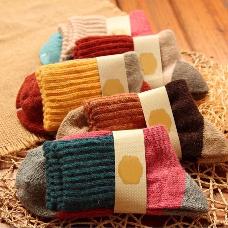 Women's Winter Fashion Casual Wool Socks-5 Pair-BETTERSHOES