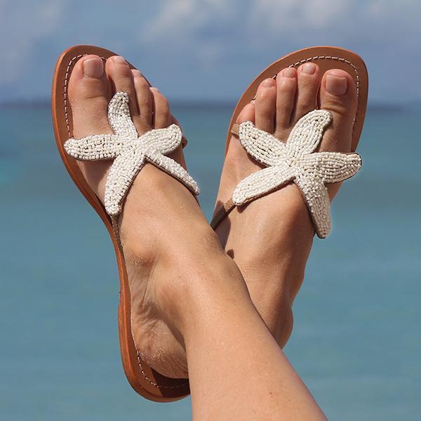Women Starfish Beach Flat Sandals-BETTERSHOES