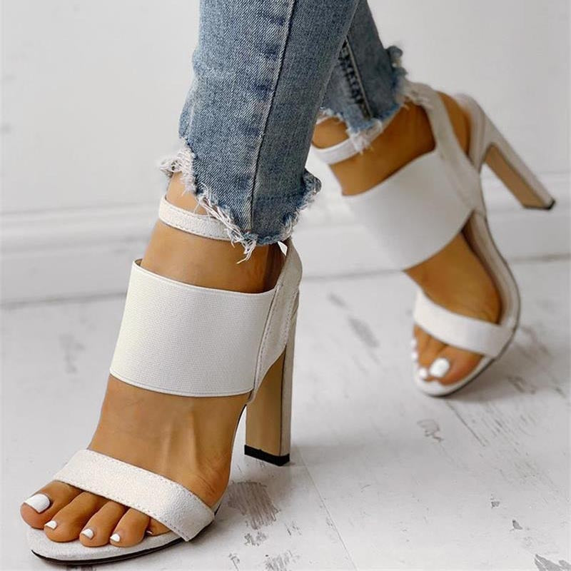 Ladies Cutout Super High Heel Strap Sandals-BETTERSHOES