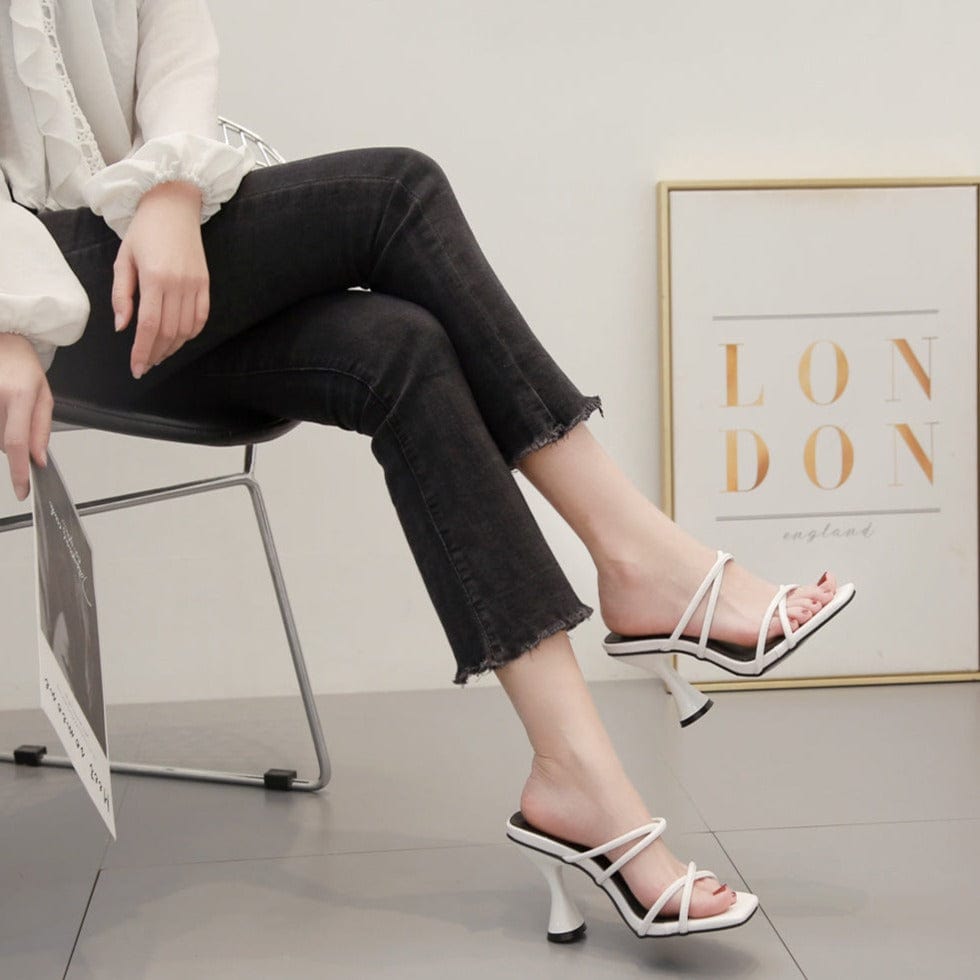 Minimalist Stiletto Heeled Mule Sandals-BETTERSHOES