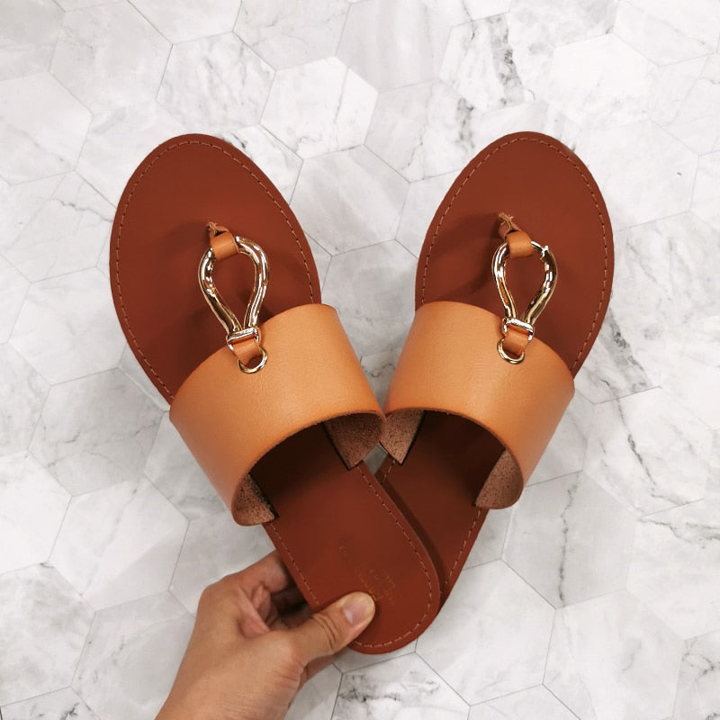 Retro Thin Straps Open Toe Slippers-BETTERSHOES