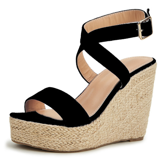 cross strap espadrille wedges