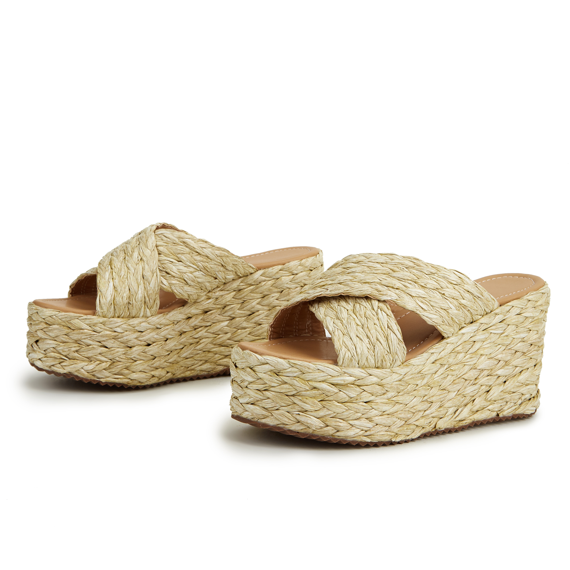 Women Braided Hemp Wedge Slipper Sandals-BETTERSHOES