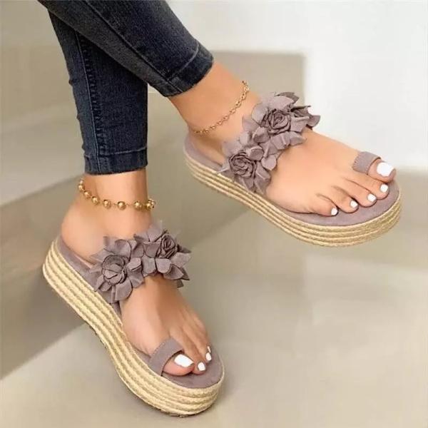 Women Casual Daily Flower Slip-On Platform Sandals-BETTERSHOES