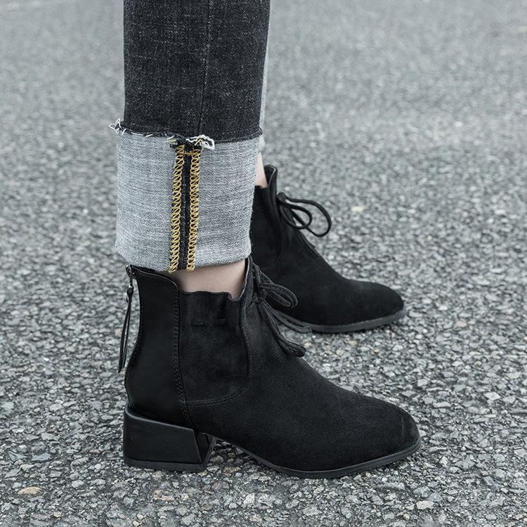 Suede Pointed Toe Back Zipper Boots-BETTERSHOES