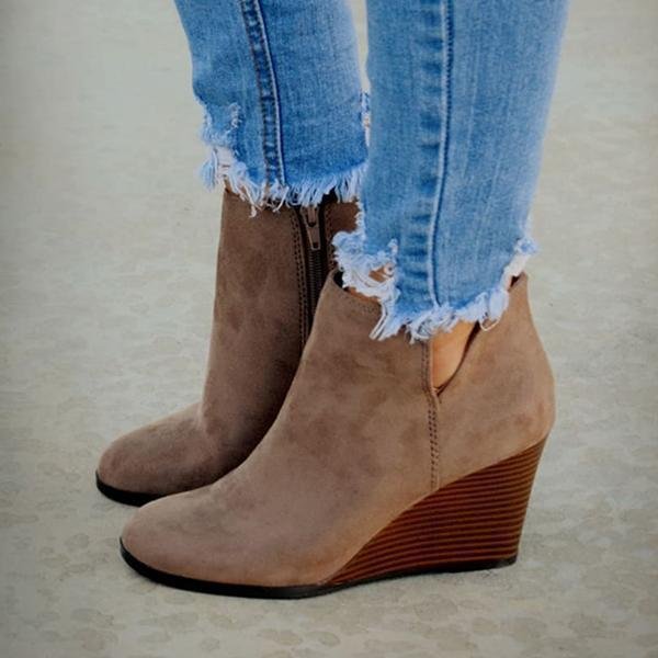 Fall Winter Daily Wedge Booties