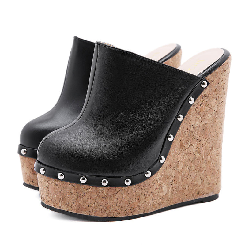 Women's Platform Wedge With Rivets