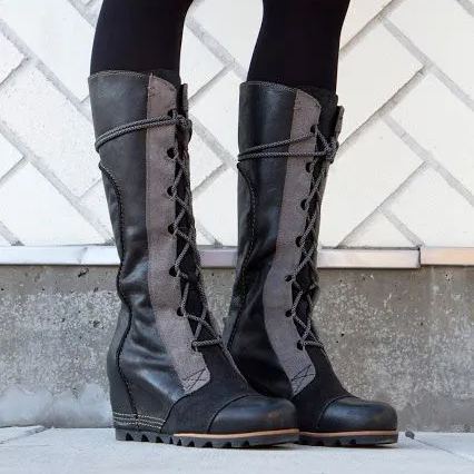 Tall Lace Up Rain Snow Boots 