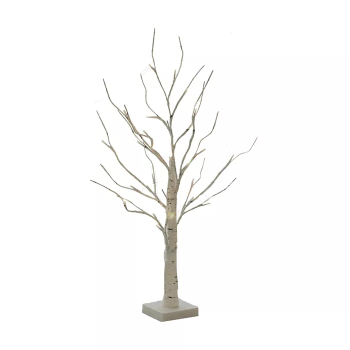 Battery Operated Lighted Birch Warm White Birch Tree Timer LED Artificial Branch Tree 