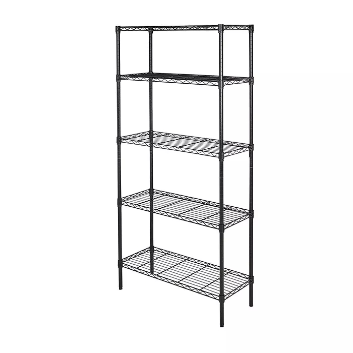 Basics 5-Shelf Adjustable Storage Shelving, Steel Organizer Wire Shelf