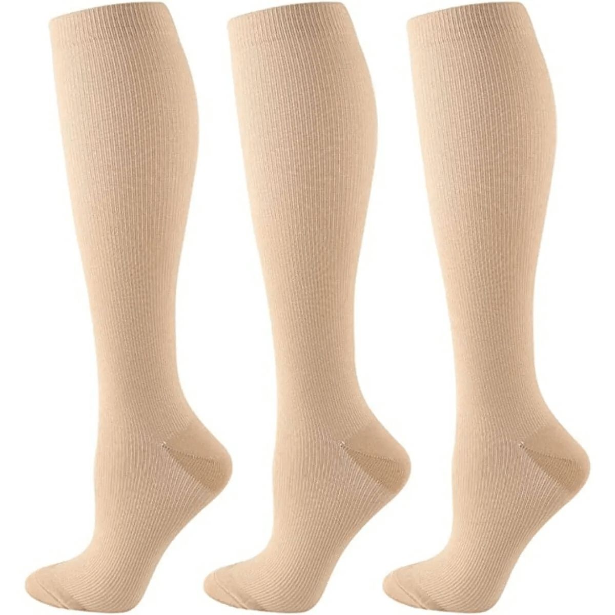 3 Pairs Copper Compression Socks with Circulation 15-20 mmHg