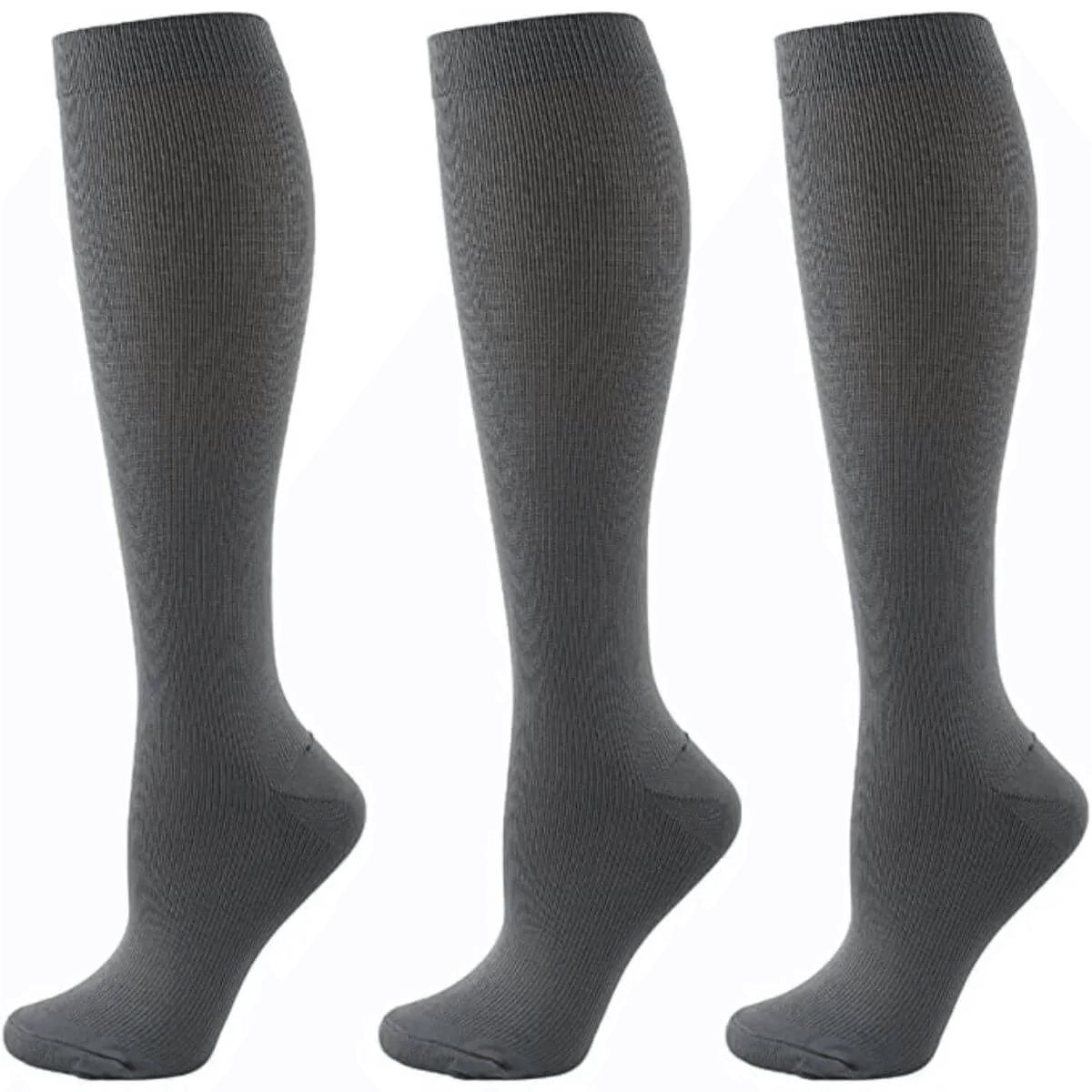 3 Pairs Copper Compression Socks with Circulation 15-20 mmHg