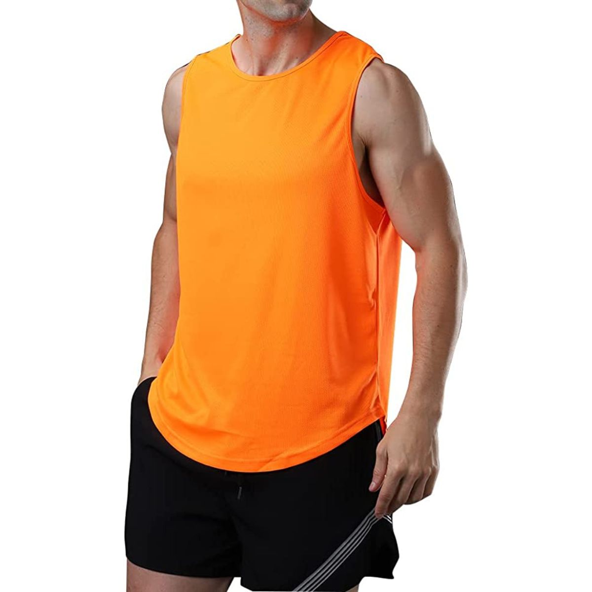 Mesh Tank Top Shirt Fitted Quick Drying Sleeveless Sport Shirts