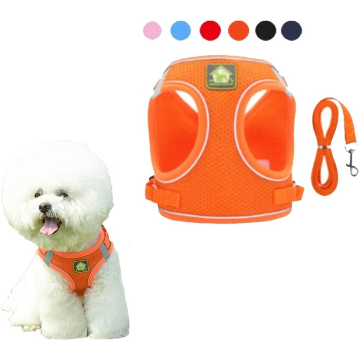 Reflective Dog Harness and Lead Set No-Pull Mesh Puppy Vest