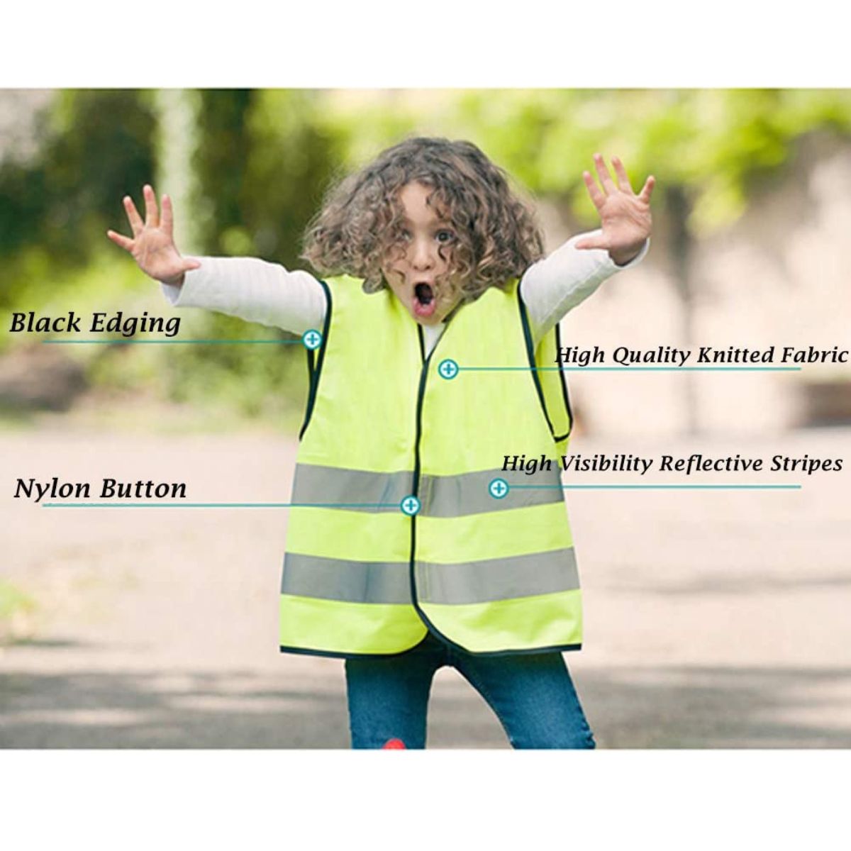 Toddler Reflective Safety Vest Workwear with Band Elastic Straps