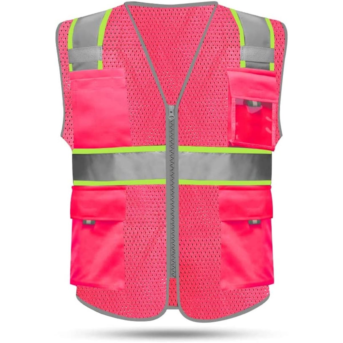 Work Vest with Pockets and Zipper Meets ANSI/ISEA