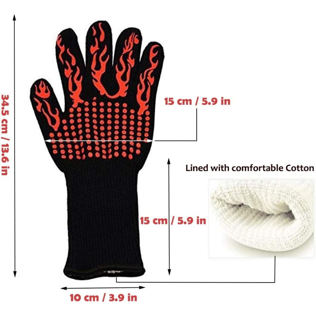 BBQ Gloves Grilling Mitts EN407 CE Certified Barbecue Glove