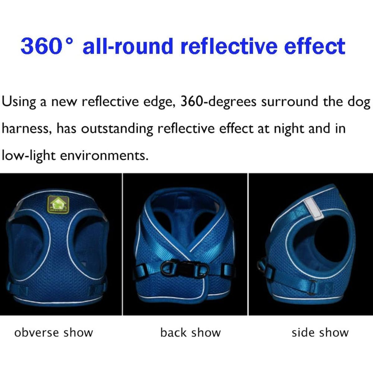 Reflective Dog Harness and Lead Set No-Pull Mesh Puppy Vest