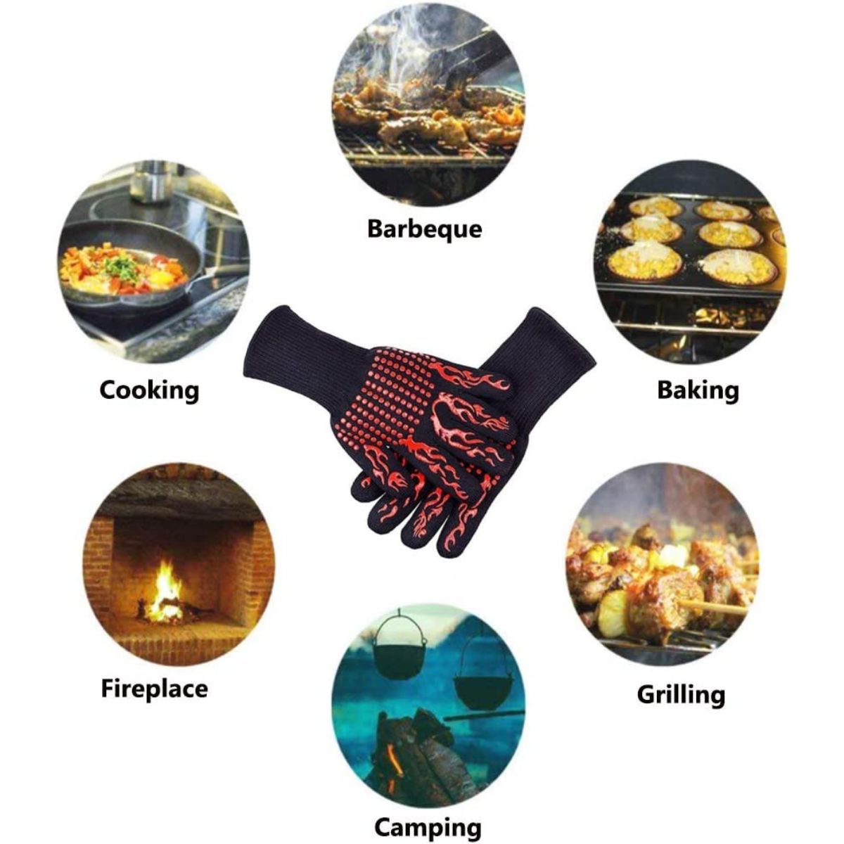 BBQ Gloves Grilling Mitts EN407 CE Certified Barbecue Glove