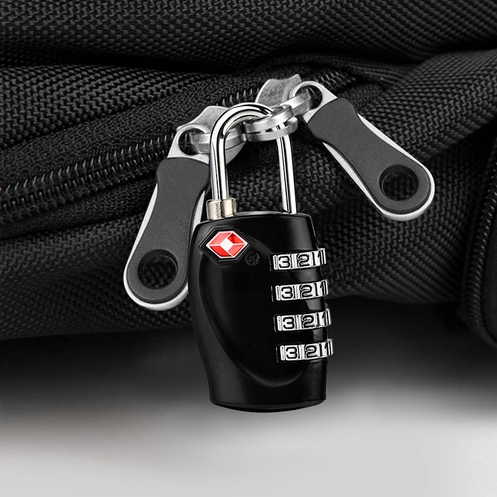 2 Packs TSA Approved Luggage Locks with 4 Digit Combination Padlock 