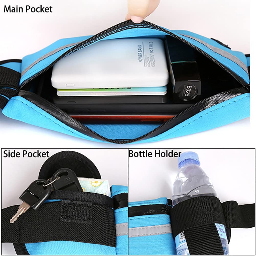 Waist Pack Pouch Running Belt with Headphone Port for Men Women
