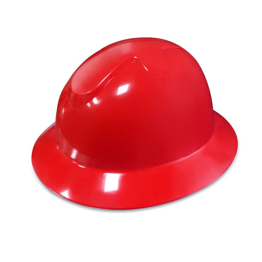 Wide Brim Hard Hat, 6-Point Ratchet Suspension, Durable Adjustable Head Protection Safety Vented Helmet
