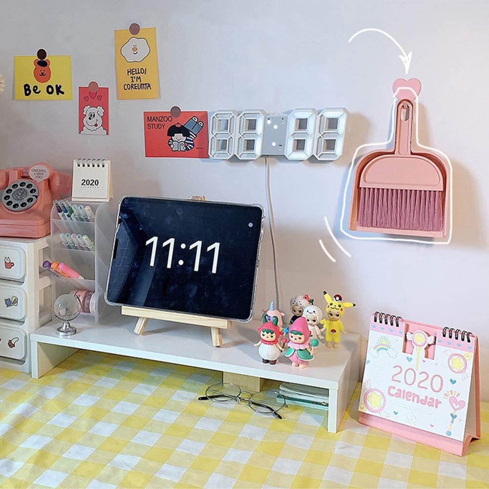 Mini Dustpan and Brush Set with Cleaning Cloth for Kids Pets Cars