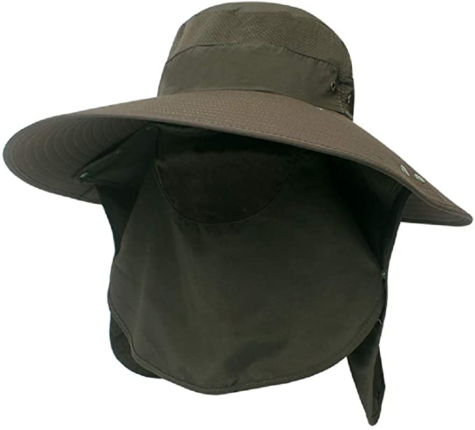 Boonie Fishing Hat with Wide Brim and Face Cover Neck Flap