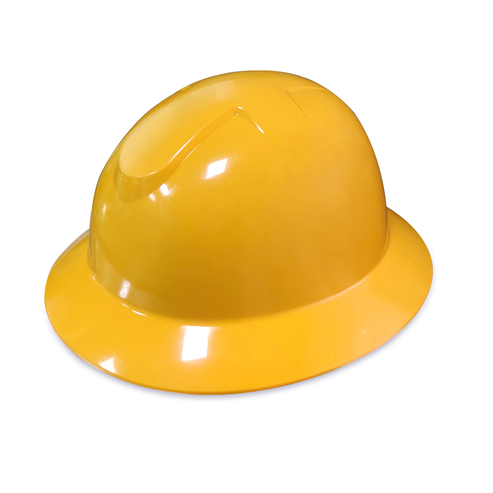 Wide Brim Hard Hat, 6-Point Ratchet Suspension, Durable Adjustable Head Protection Safety Vented Helmet