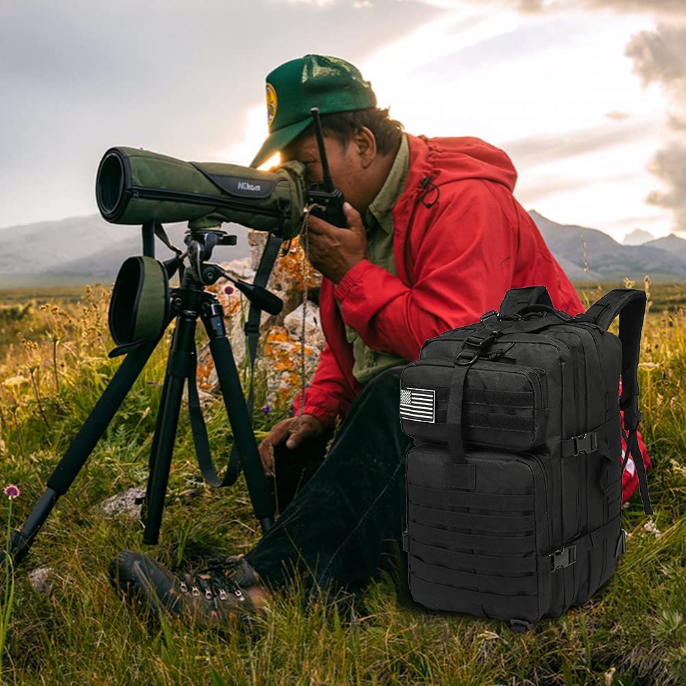 HYCOPROT Military Tactical Backpack Large Army 3 Day Assault Pack Molle Bag Rucksack for Outdoor Fishing Hunting Camping Hiking (Camo)