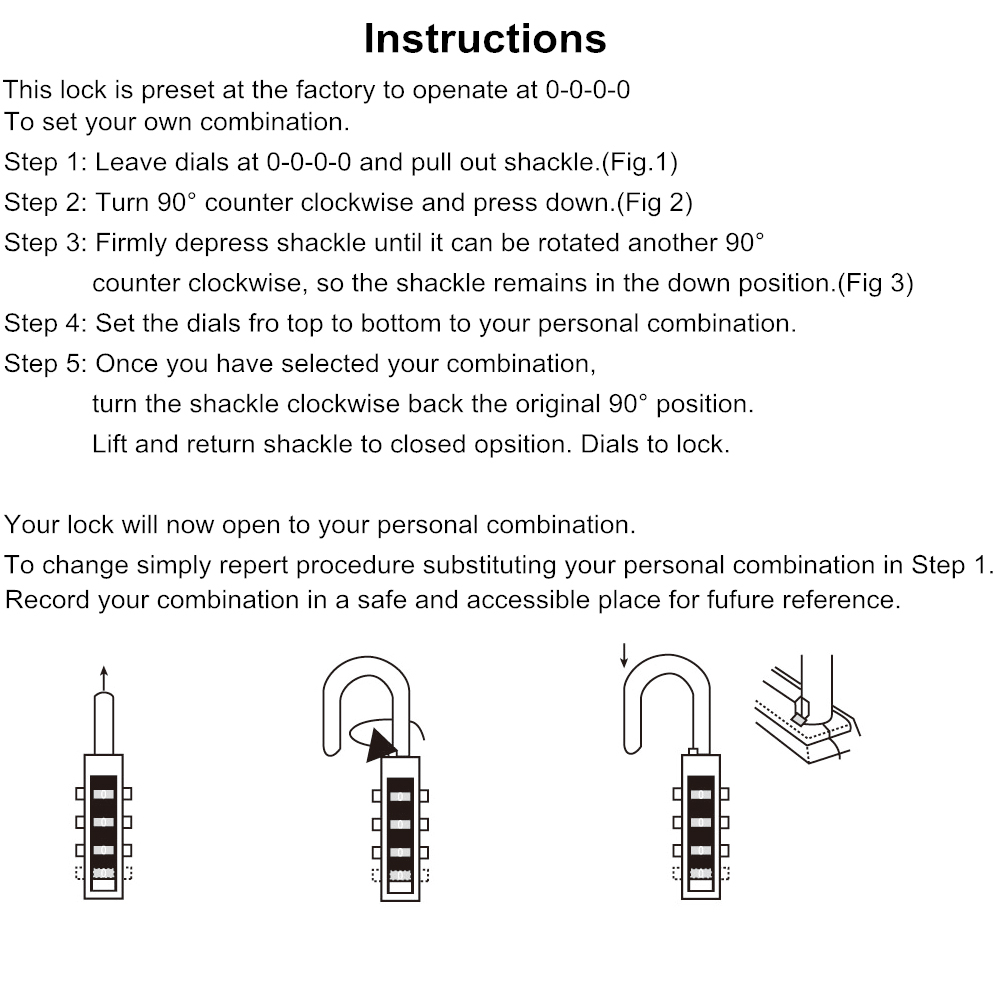 Travel Padlock Resettable 4 Digit Combination Lock Zinc Alloy Password Code Padlocks Waterproof Locker Safety Locks for Luggage Bag(1 Pair)