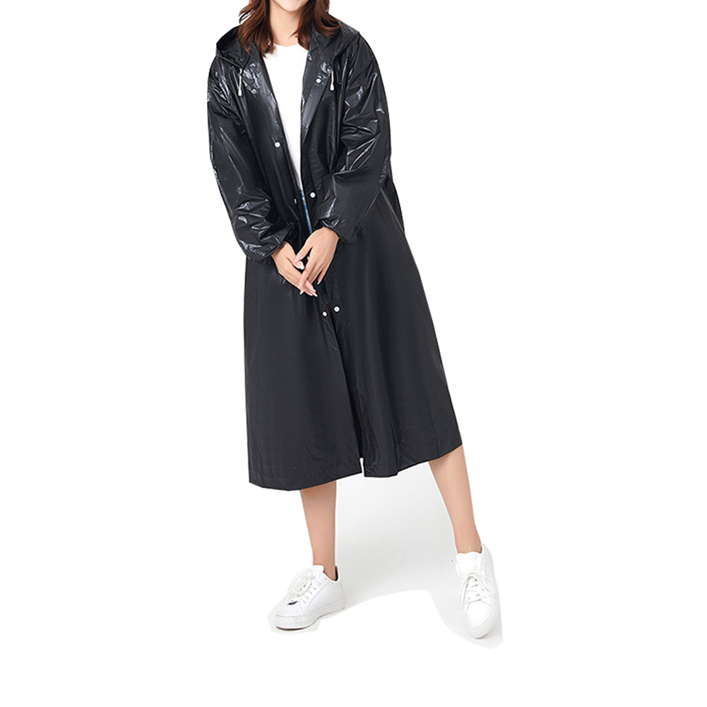 HYCOPROT Rain Coat Portable EVA Rain Poncho Waterproof Reusable Lightweight Raincoats with Hood and Sleeves Simple