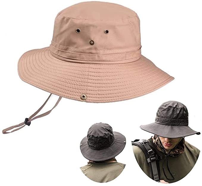 Fishing Hat, Foldable Wide Brim Breathable Mesh UV Protection Outdoor Sun Hat for Fishing Hiking Camping Cycling Boating Gardening 