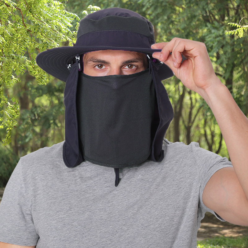 Fishing Cap UV Sun Protection Hat With Wide Brim Removable Flap and Face Neck Full Coverage