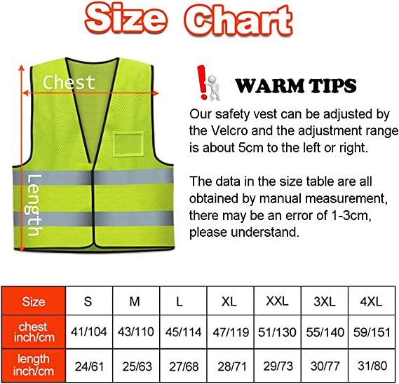 Safety Work Vest Mesh with Velcro and 2 Reflective Strips