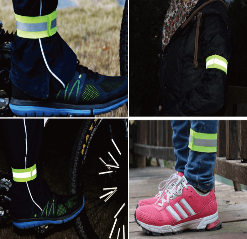 2 Pack Hi Vis Reflective Elasticated Armbands for Running Cycling