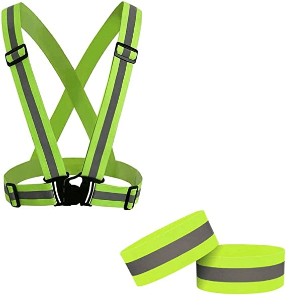 2 Pack Hi Vis Reflective Elasticated Armbands for Running Cycling