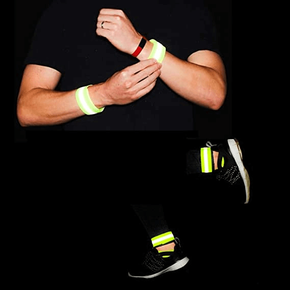 2 Pack Hi Vis Reflective Elasticated Armbands for Running Cycling
