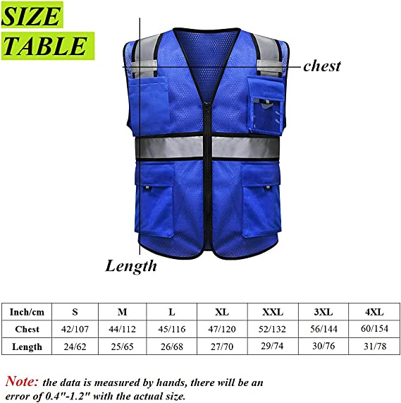 Work Vest with Pockets and Zipper Meets ANSI/ISEA